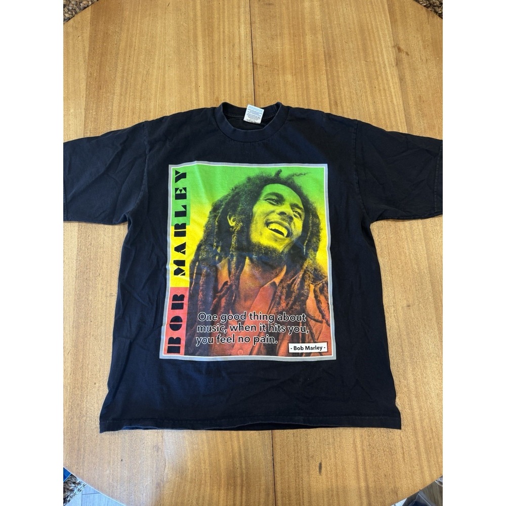 Pro Club Bob Marley Vintage Y2K Graphic‎ Print Short Sleeve T-Shirt Size Xl